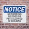 Signmission No Smoking No Dogs Or Pets Allowed In Buildings OSHA Notice Sign, Plastic, 10in W x 7in L, 2PK OS-2PACK-NS-P-710-L-14804 - alternate 4